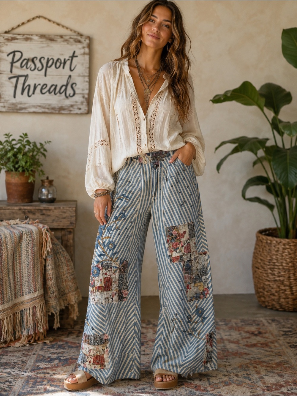 Free People Runyon Patched Craft Pants NWT Size 10
